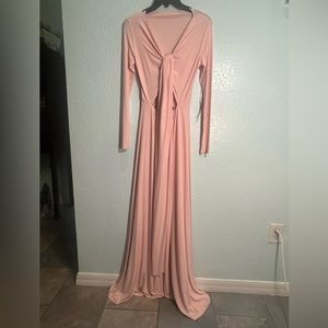 ISSUE New York Long Sleeve Front Knot Dress in Soft Pink Size S NWT